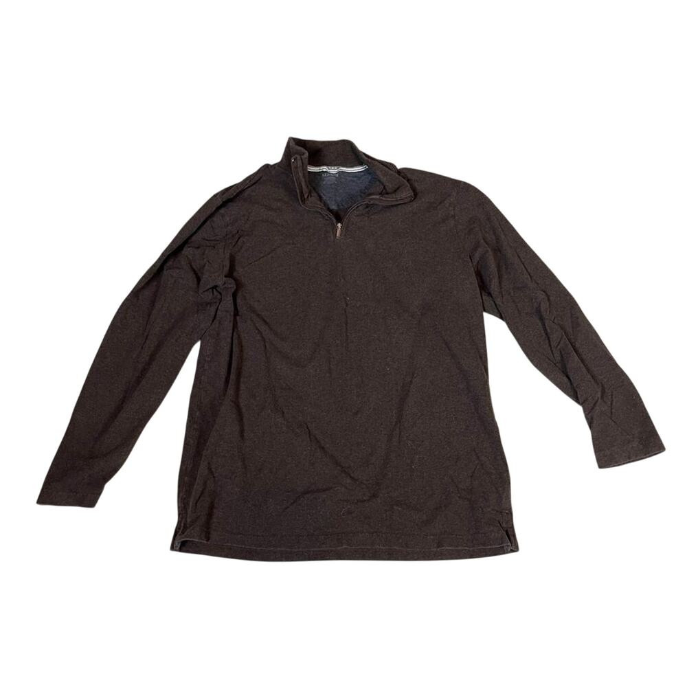Alfani Brown Pull Over Men's XL Cotton / Spandex Shirt Zip Collar